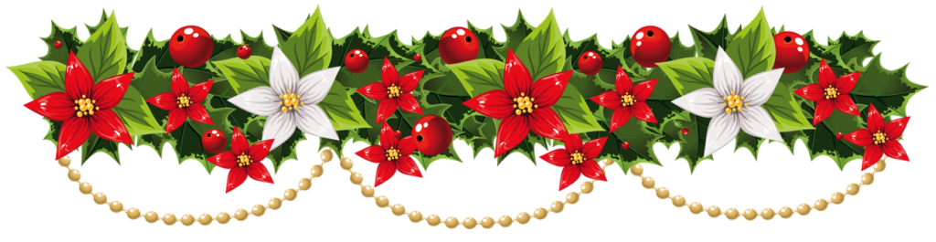 transparent_christmas_mistletoe_garland_with_pearls_png_clipart